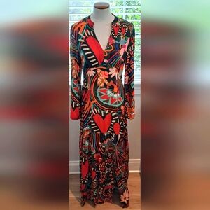 Farm Rio Multi Color Multi Print Maxi Dress Sz S NWT